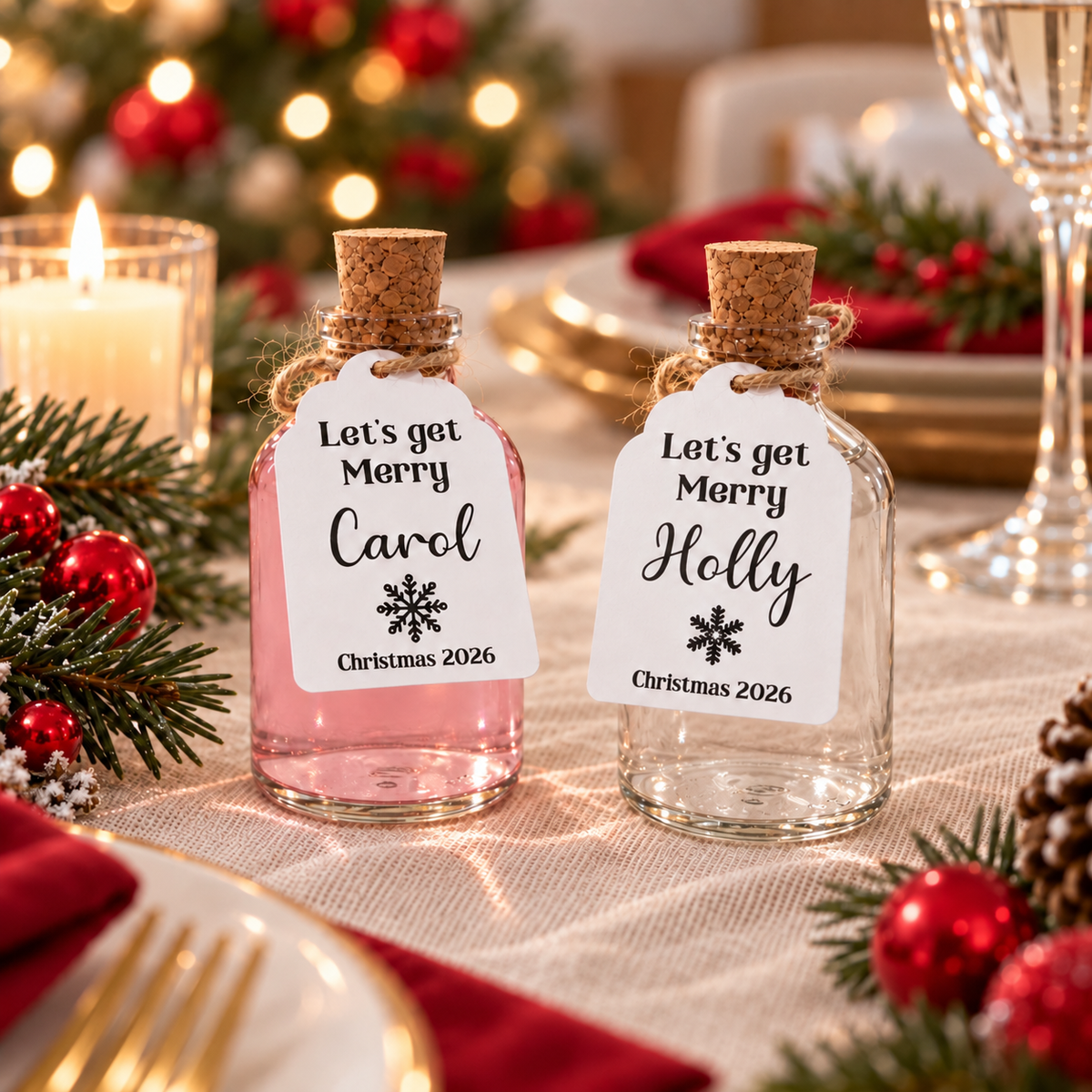 Personalised Christmas Table Favours