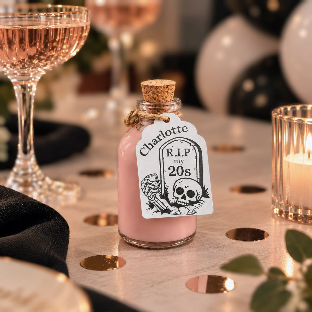 Personalised RIP to My 20s Birthday Shot Favours