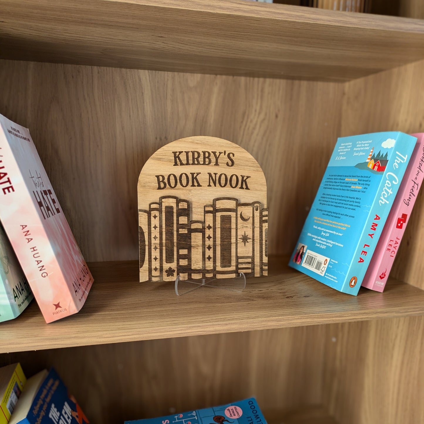 Personalised Oak Book Nook Sign