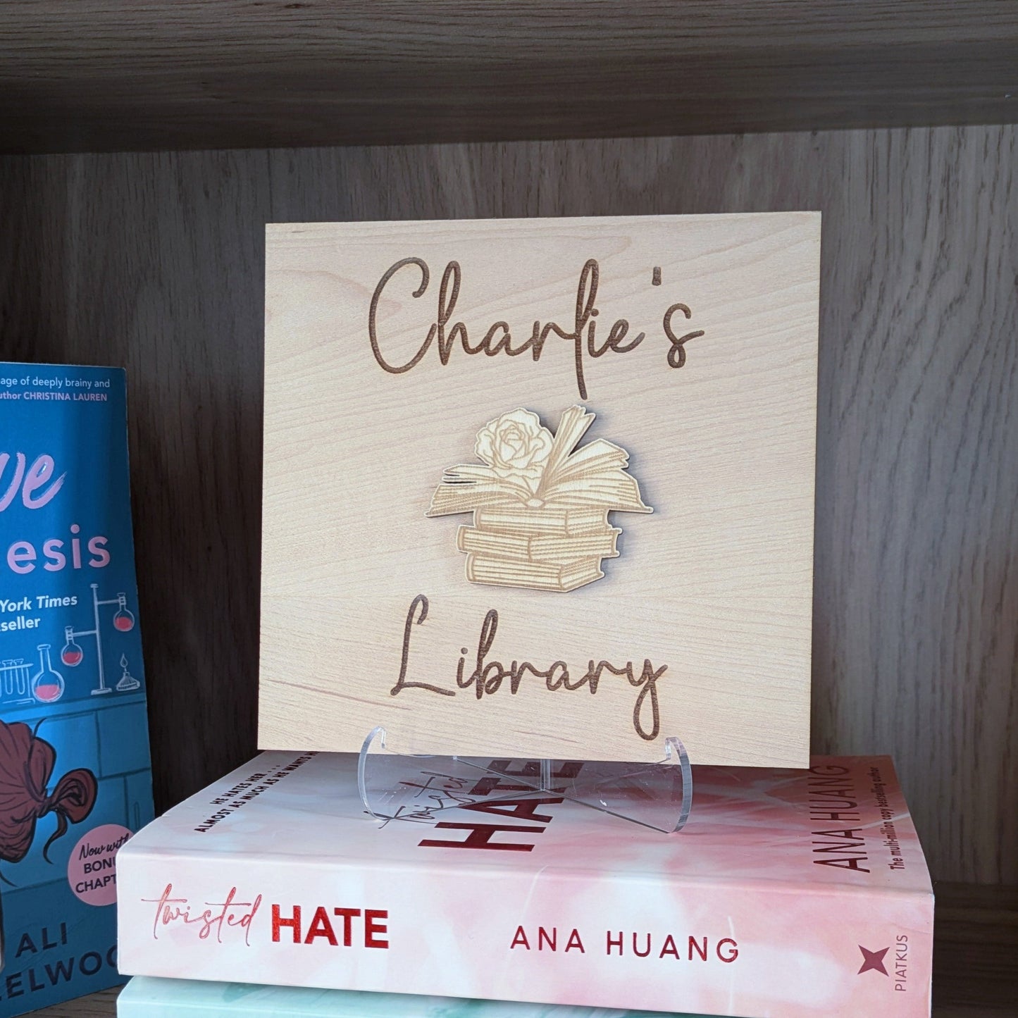 Personalised Maple Library Sign