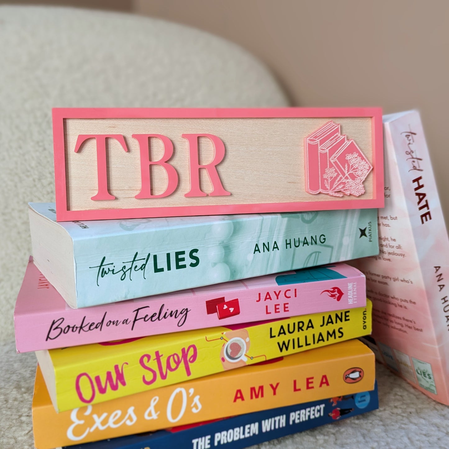 Pastel TBR Library Sign