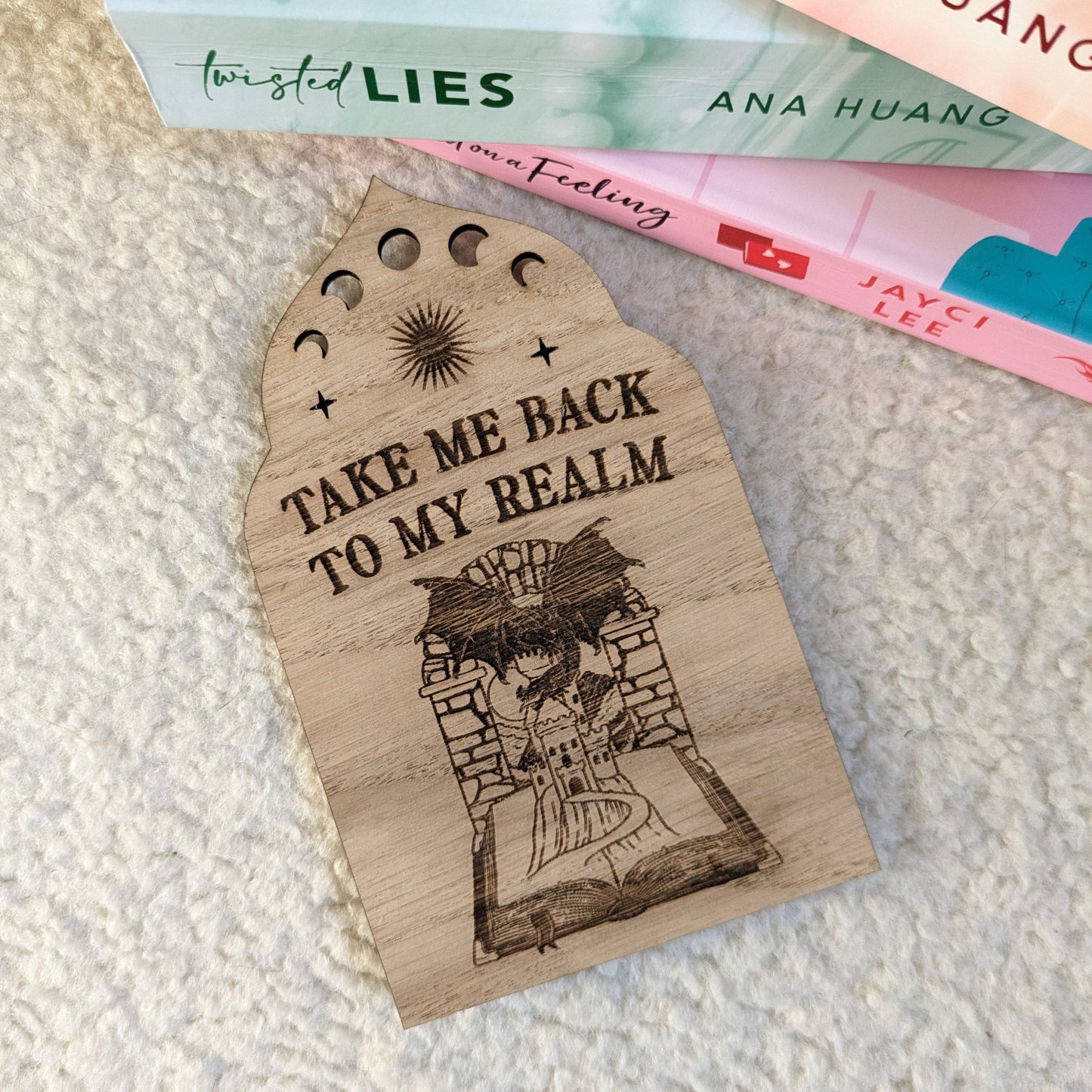 My Realm Oak Bookshelf Sign