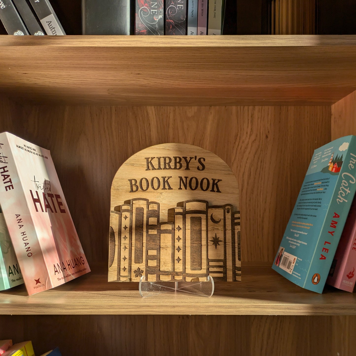 Personalised Oak Book Nook Sign