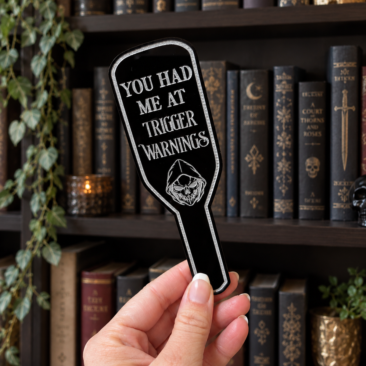 Trigger Warnings Spanking Paddle Bookmark