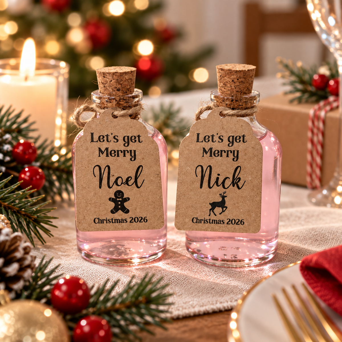 Personalised Christmas Table Favours