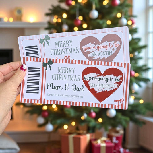 Personalised Christmas Pregnancy Announcement Scratch Card