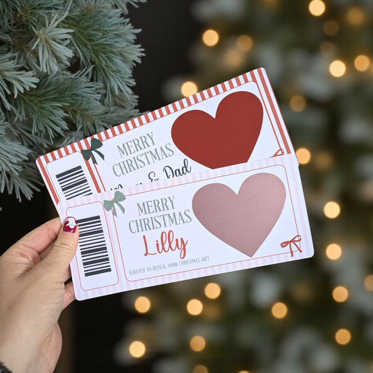 Personalised Christmas Pregnancy Announcement Scratch Card