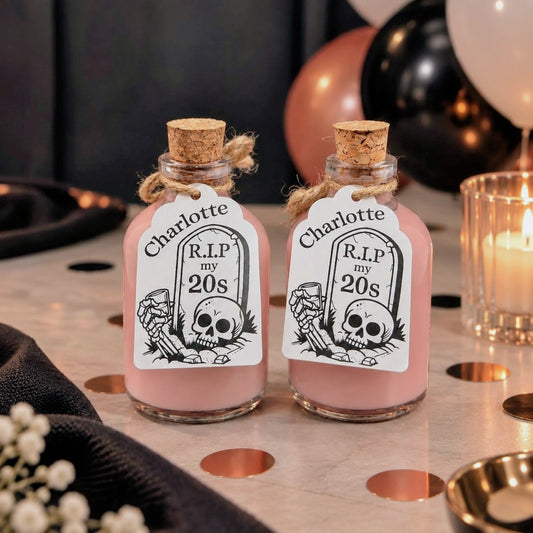 Personalised RIP to My 20s Birthday Shot Favours