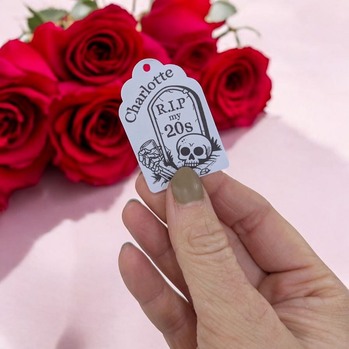 Personalised RIP to My 20s Birthday Party Tags