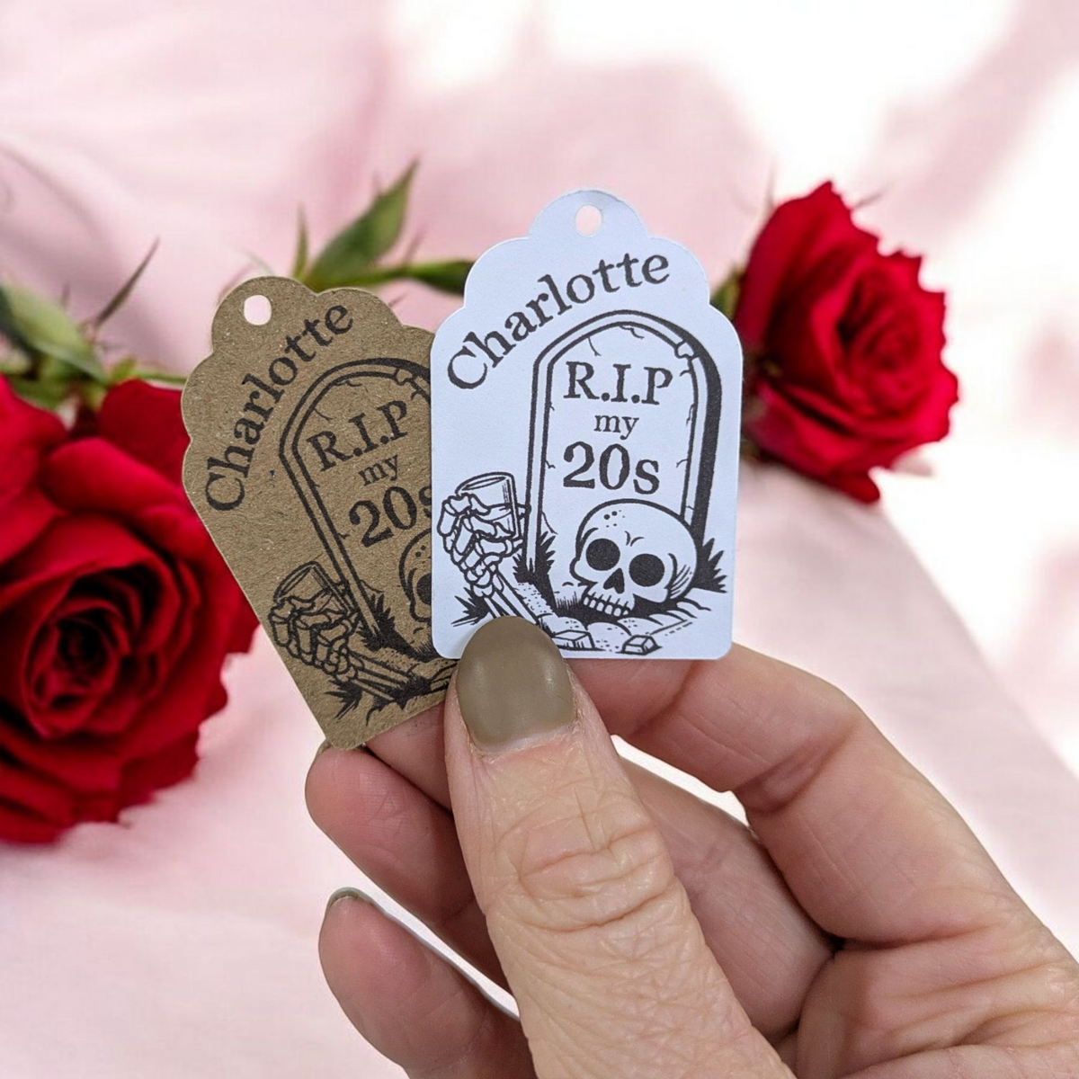 Personalised RIP to My 20s Birthday Party Tags