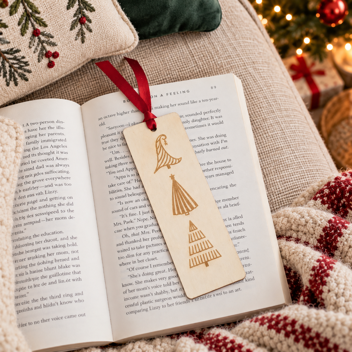 Wooden Christmas Bookmark