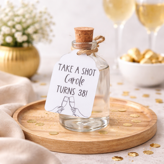 Line Art Birthday Shot Bottle