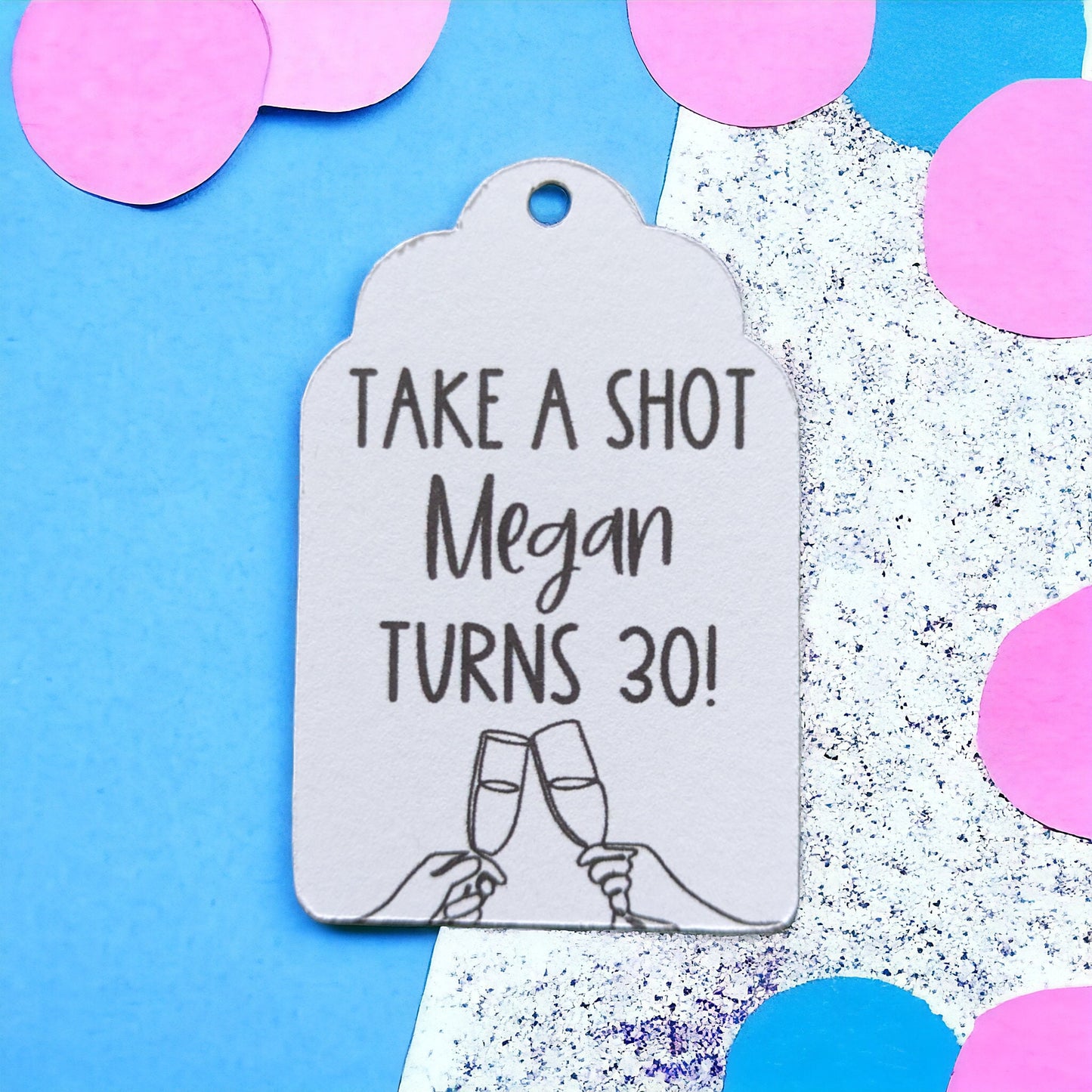 Take a Shot Birthday Tags