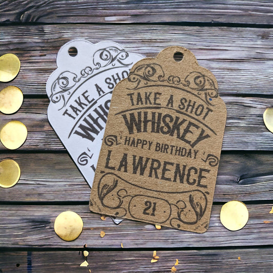 Whisky Birthday Favour Tags