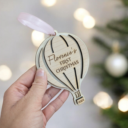 Hot Airballoon First Christmas Bauble