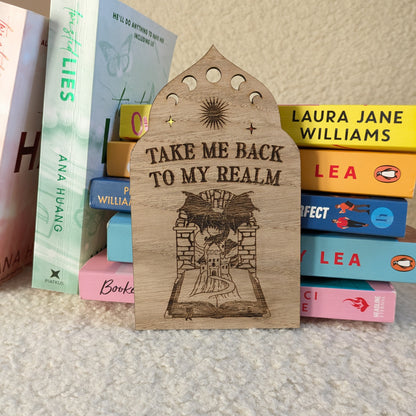 My Realm Oak Bookshelf Sign