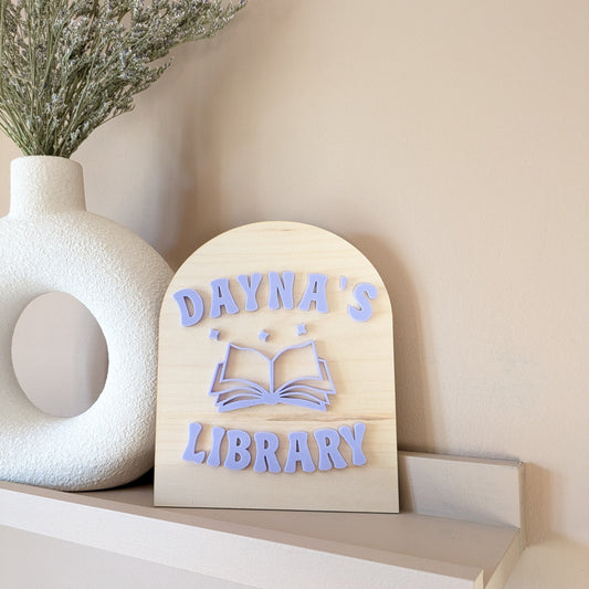 Arch Pastel Library Sign