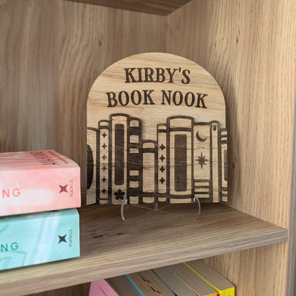 Personalised Oak Book Nook Sign
