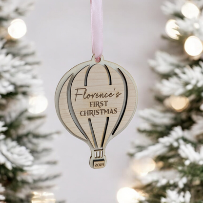 Hot Airballoon First Christmas Bauble