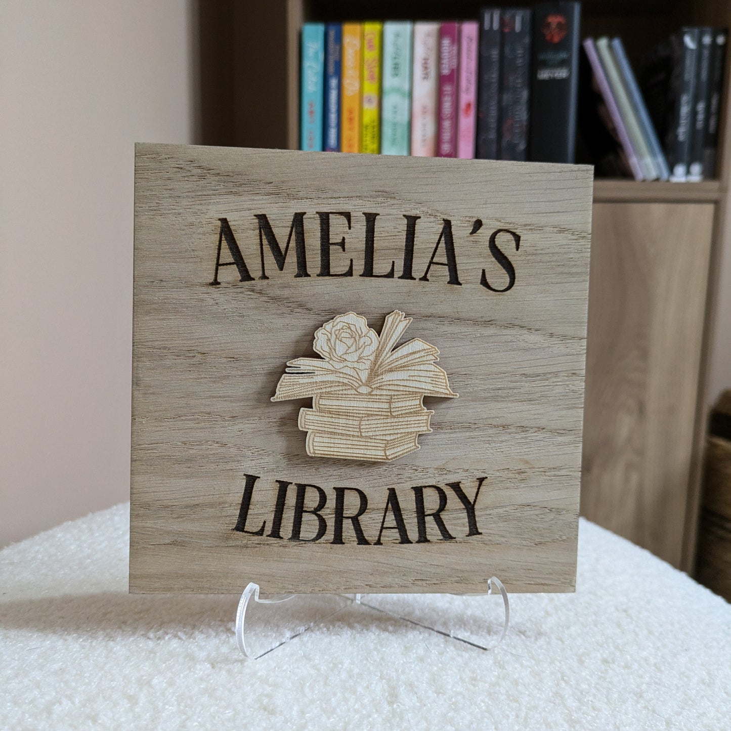Personalised Oak Library Sign