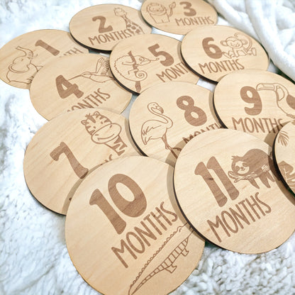 set of 12 baby achievements mile stones 